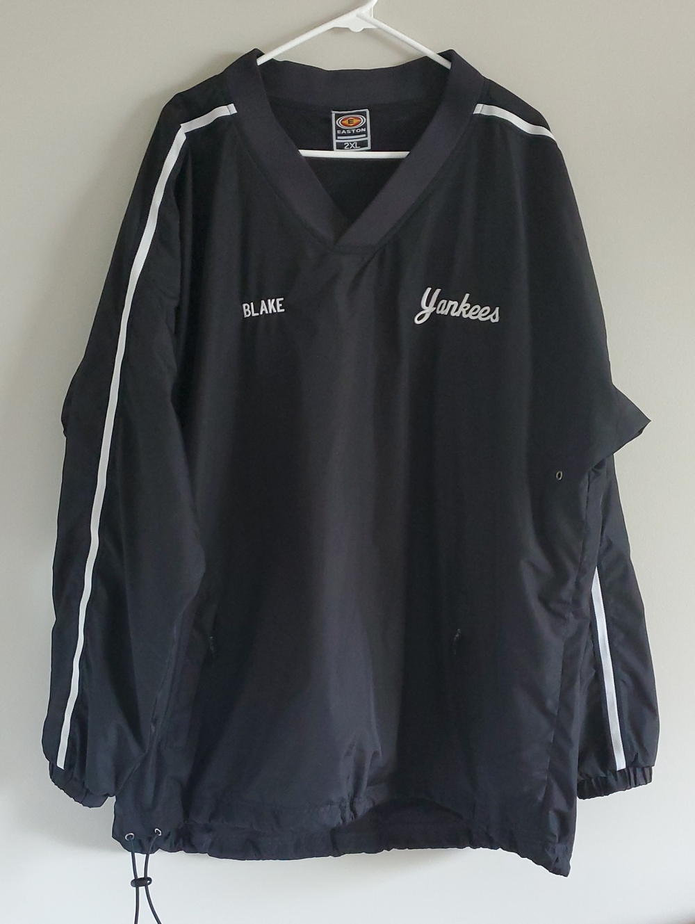Vintage Easton New York Yankees Black & White 2XL Windbreaker Pullover Jacket